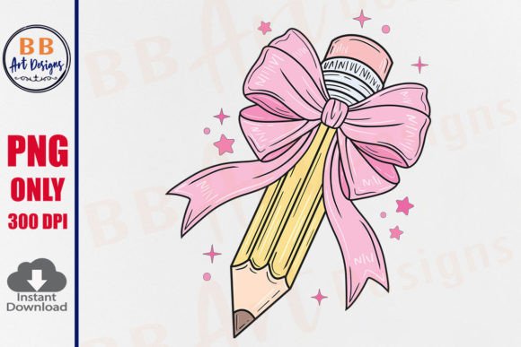 Download Coquette Teacher Pencil Bow PNG School - School Collection